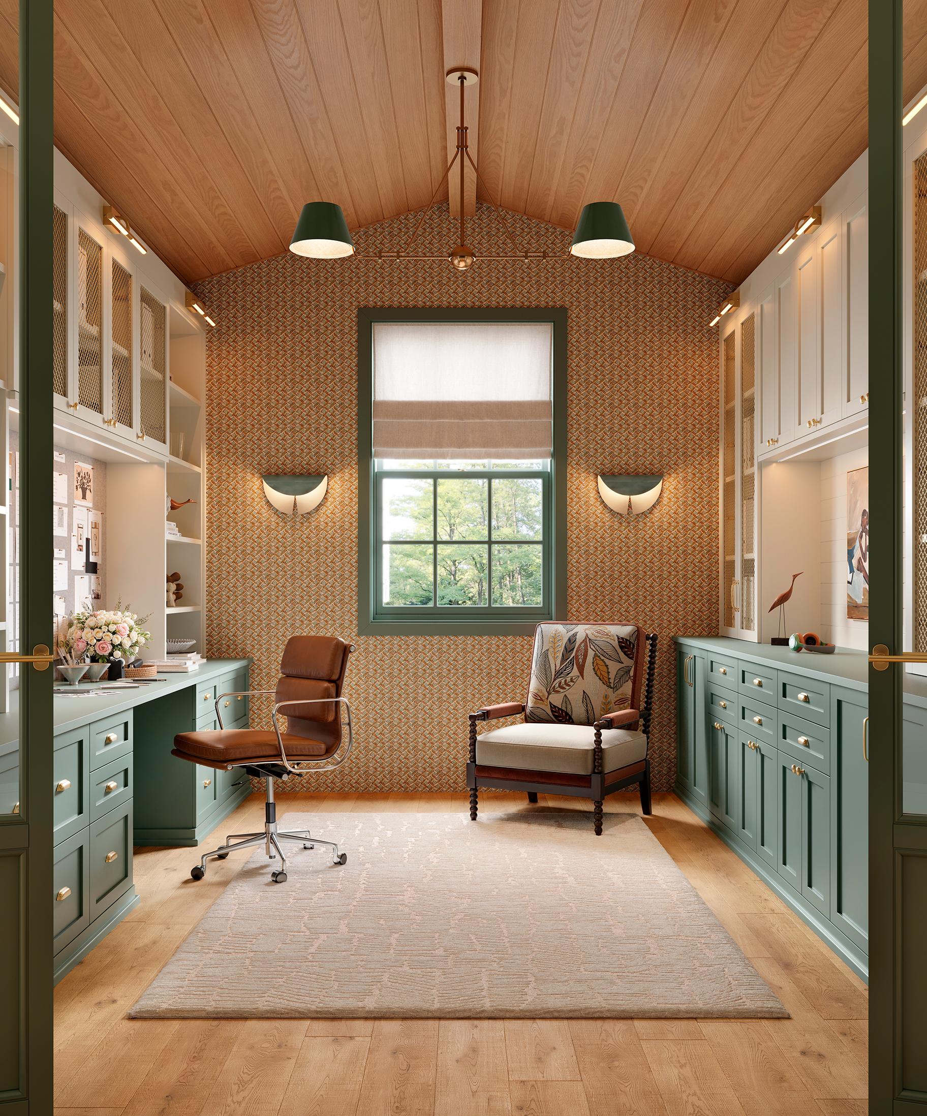 Desert Agave custom finish in a home office from California Closets