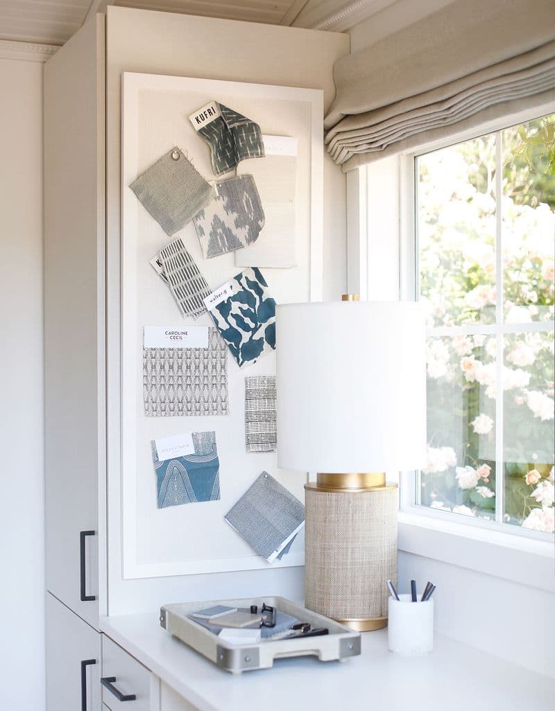 Custom work space for designer Crystal Palacek with built in desk by California Closets