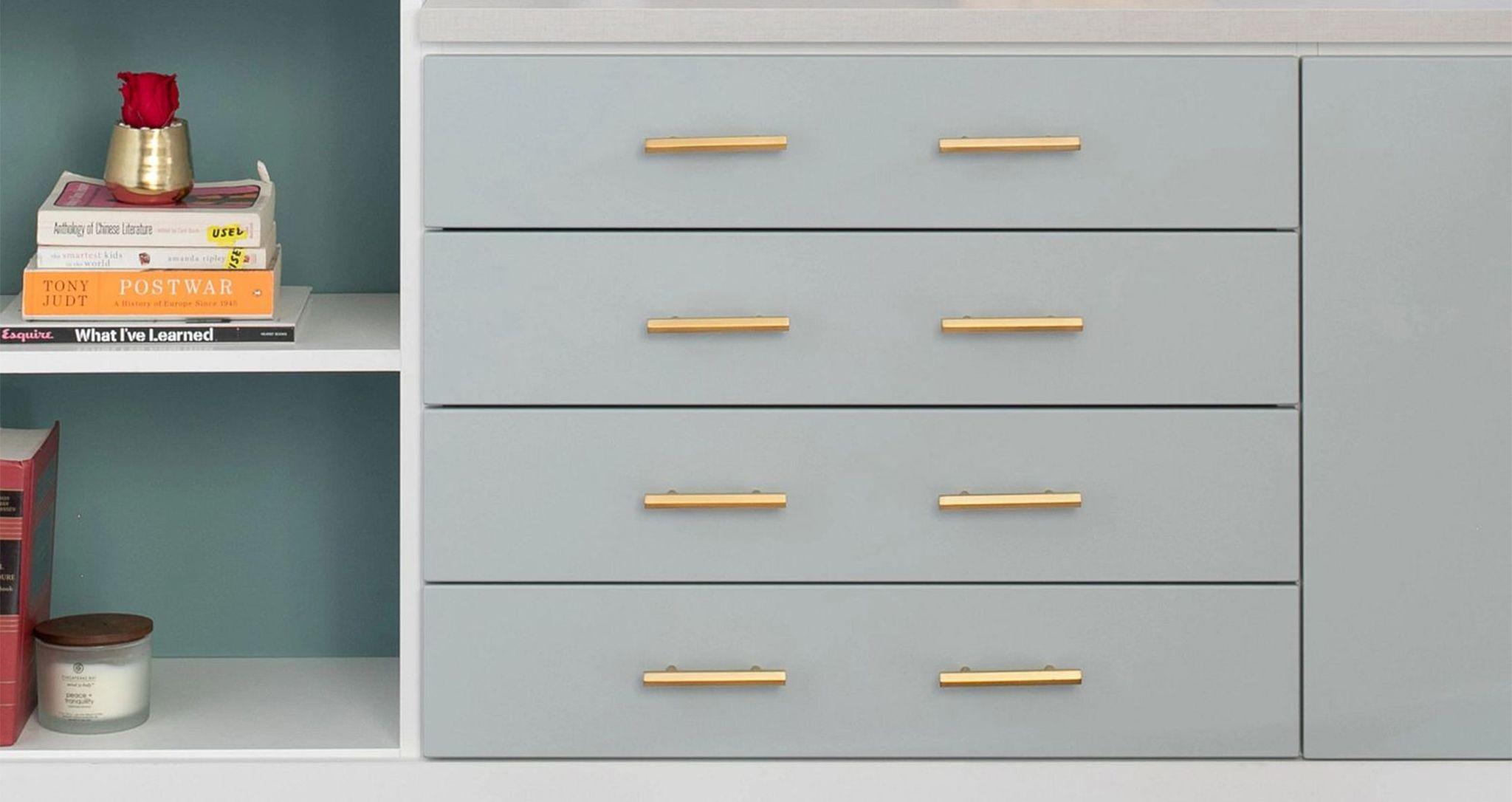 Custom closet storage shelves and drawers design by California Closets