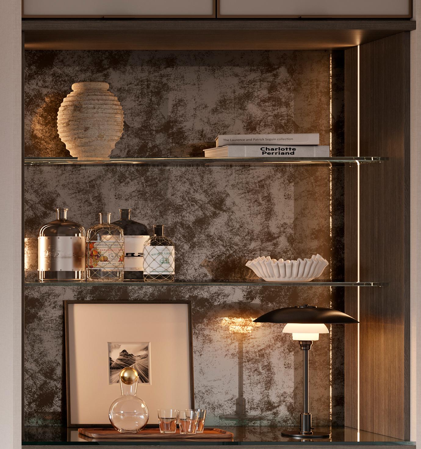 Diseño personalizado de barra de bar con encimera de California Closets