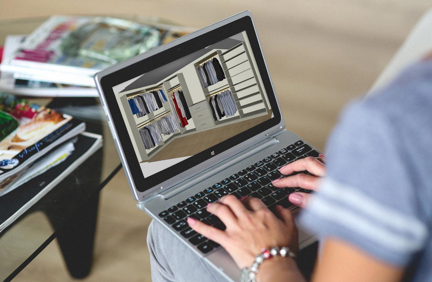 Herramienta de diseño de software propietario en 3D utilizada durante la consulta con California Closets