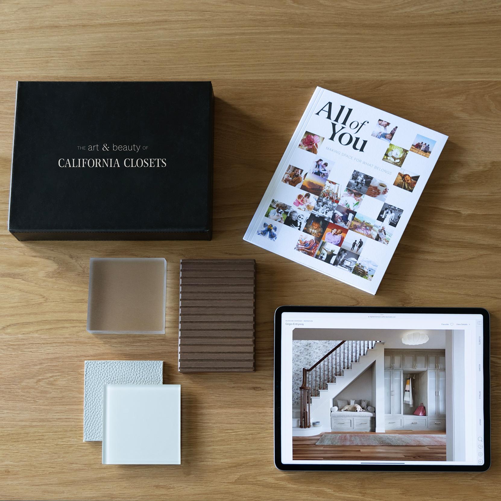 Design consultation request is received to meet and discover California Closets products, finishes and materials